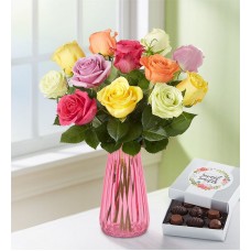 One Dozen Assorted Roses