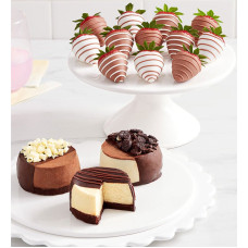 Cheesecake Trio with Gourmet Drizzled Strawberries