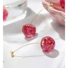 Botanical Flower In Resin Cherry Earrings