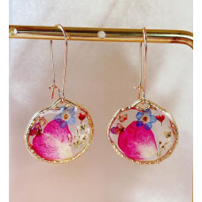 Collage Of Dried And Pressed Flowers Earrings