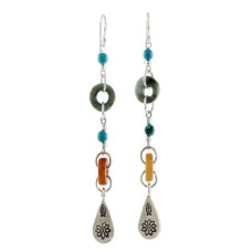 Novica Hill Tribe Adventure Jade And Quartz Dangle Earrings