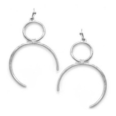 Silver Semi Hoop Earrings