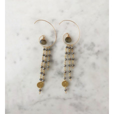 The Jessica Earring Hoop Earring With Labradorite And Pyrite