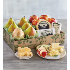 Deluxe Pears, Apples, and Cheese Gift