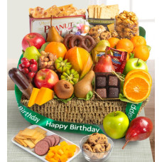 Happy Birthday Fruit & Sweets Gift Basket