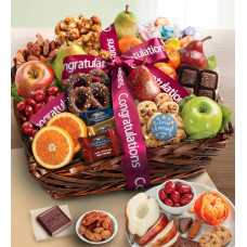 Congratulations Fruit & Sweets Gift Basket