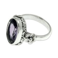 Novica Frangipani Allure Amethyst Solitaire Ring