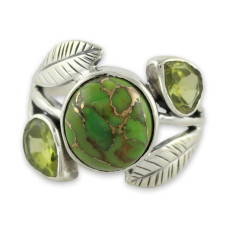 Novica Green Ivy Peridot Cocktail Ring