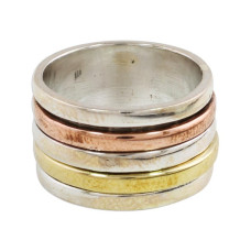 Novica Sleek Simplicity Sterling Silver Meditation Spinner Ring