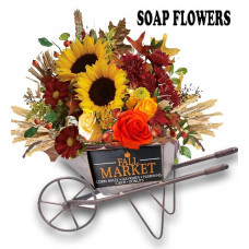 Fall Harvest Soap Flower Wheelbarrow