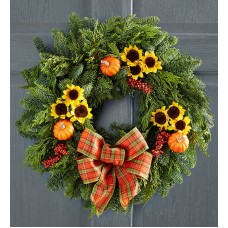 Thanksgiving Harvest Evergreen Wreath