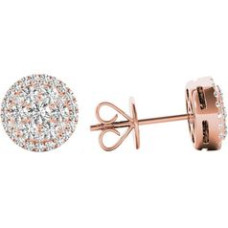 .66 TCW Rose Gold Diamond Halo Pave Earrings 