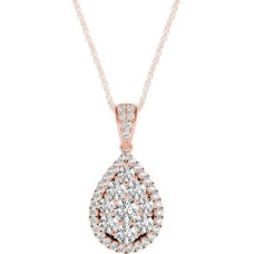 Diamond Oval Pendant, 1.08 Carat on Solid 18k Rose Gold 