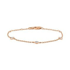 Diamond by the Yard Bracelet, 0.32 Carat on Solid 14k Rose 