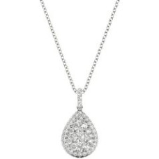 Diamond Pendant, .87 Carat on Solid 18k White Gold 