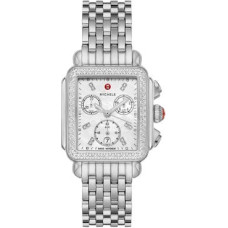 Michele - Deco Stainless Steel Diamond Womens Watch 