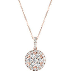 Diamond Round Pendant, .56 Carat on Solid 18k Rose Gold 