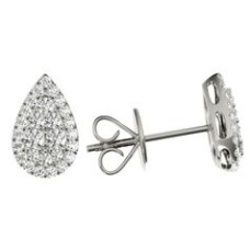 .33 TCW Solid 18k White Gold Diamond Halo Pave Earrings 